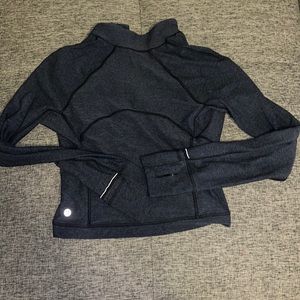 Heathered Navy Lululemon Cropped 1/4 Zip